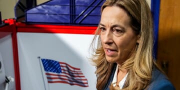 Now-New Jersey Gov. Mikie Sherill, pictured in a file photo from Election Day in November.