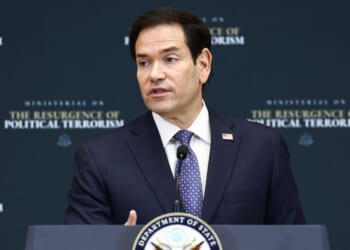 Secretary of State Marco Rubio delivers opening remarks during the Ministerial on the Resurgence of Political Terrorism at the State Department on July 16, 2026, in Washington, D.C.