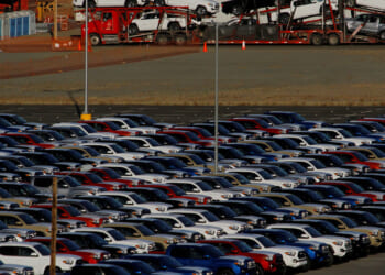 Newly assembled vehicles are seen at a stockyard of the automobile plant Toyota Motor Manufacturing of Baja California in Tijuana, Mexico, April 30, 2017. REUTERS/Jorge Duenes/File Photo