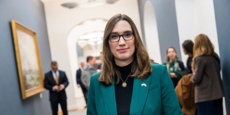 Rep. Sarah McBride arrives in Christianborg Palace on Jan. 16, 2026, in Copenhagen, Denmark.
