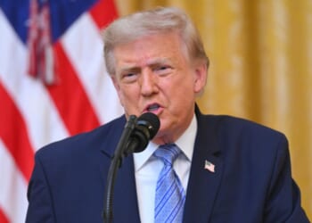 President Donald Trump addresses the nation from the East Room of the White House on July 16, 2026, in Washington, D.C.