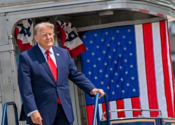 President Donald Trump visits the Theodore Roosevelt Presidential Library on July 1, 2026, in Medora, North Dakota.