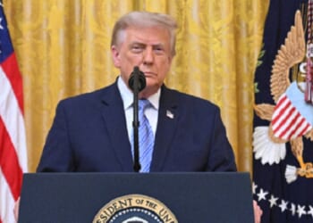 President Donald, pictured during his primetime address to the nation last week from the East Room of the White House.