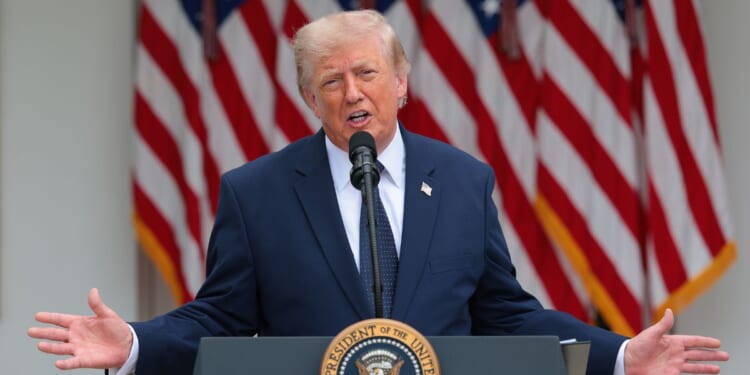 President Donald Trump speaks at the White House on July 6, 2026, in Washington, D.C.