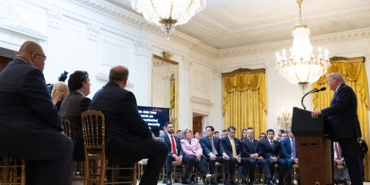 President Donald Trump addresses the nation from the East Room of the White House in Washington, D.C., on July 16, 2026.