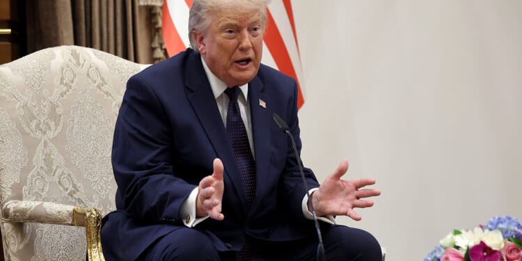 President Donald Trump gestures as he speaks during bilateral meeting at the Bestepe Presidential Compound, following Trump’s arrival to attend the annual NATO Summit on July 7, 2026 in Ankara, Turkey. (Win McNamee/Getty Images)