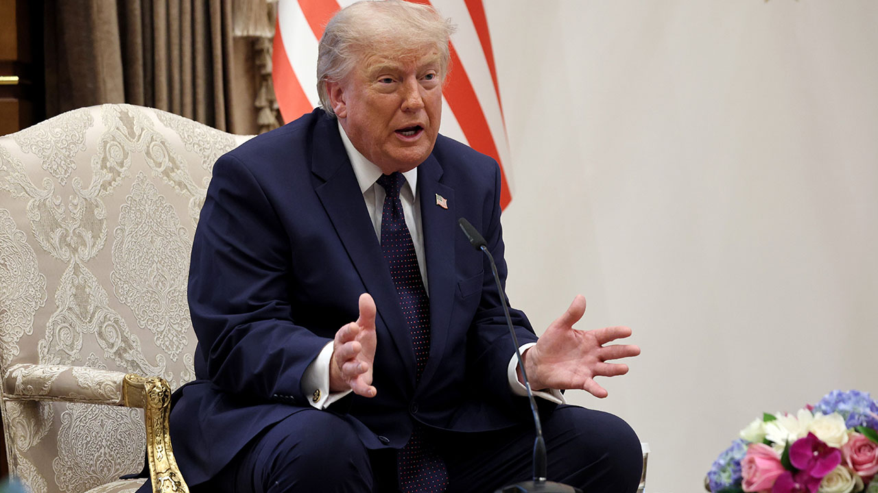 President Donald Trump gestures as he speaks during bilateral meeting at the Bestepe Presidential Compound, following Trump’s arrival to attend the annual NATO Summit on July 7, 2026 in Ankara, Turkey. (Win McNamee/Getty Images)