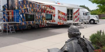 The VA250 Mobile Museum experience is an expandable tractor trailer.