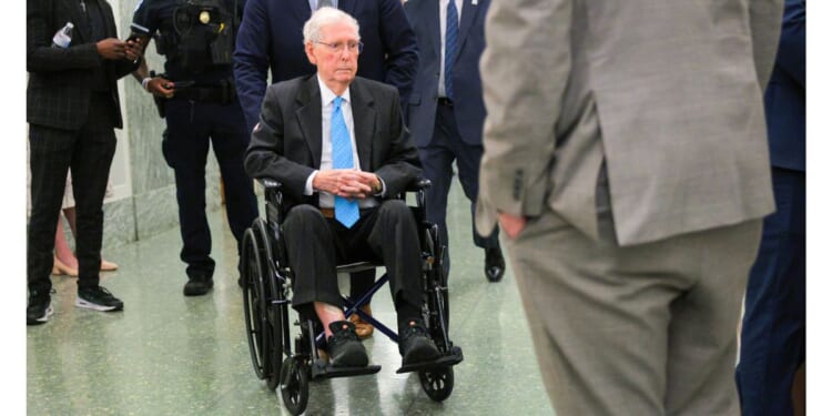 Sen. Mitch McConnell, a Kentucky Republican, seen on Capitol Hill in a file photo from May 12, is reportedly recovering from a cardiac episode.