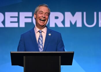 Nigel Farage laughing