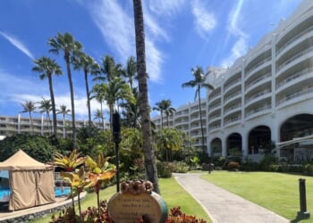 Swimming pool, cabanas and guest room buildings at the Fairmont Kea Lani resort, on Wailea, Maui, Hawaii, United States, on July 18, 2026.
