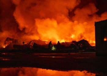 A Russian retail giant’s warehouse burns after Ukraine’s latest long-range drone attack