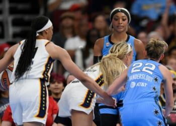 DiJonai Carrington ejected after foul on Sophie Cunningham, accuses Fever of ‘white privilege’