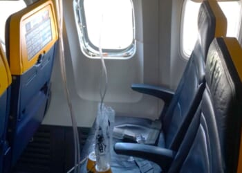 Broken engine parts shattered the Ryanair plane window that a passenger’s head got sucked into: NTSB