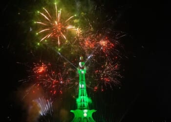 Fireworks light skies over Pakistan’s capital as crowds celebrate Independence Day