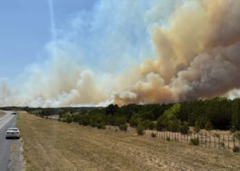 Evacuations ordered in rural Texas as wildfire mushrooms within hours