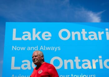 Ontario premier answers Trump’s ‘Lake America’ with giant ‘Lake Ontario’ sign