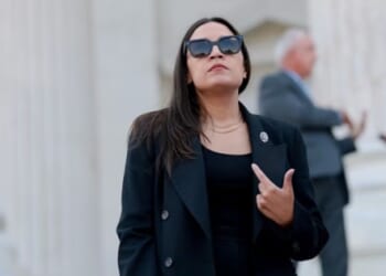 Alexandria Ocasio-Cortez stands outside the United States Capitol Building on July 22, 2026 in Washington, D.C.