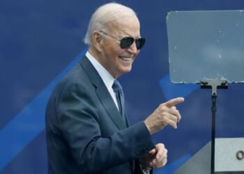 Former President Joe Biden appears at the opening ceremony of the Obama Presidential Center on June 18, 2026 in Chicago, Illinois.