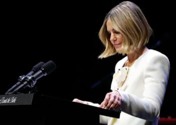 Candace Cameron Bure, seen in an April photo, explained in a recent podcast how God brought her encouragement after she received devastating criticism from strangers.