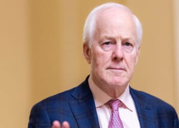 Sen. John Cornyn walks towards the Senate Chambers in the U.S. Capitol Building on Aug. 7, 2026, in Washington, D.C.