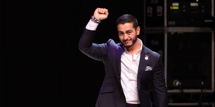 Democratic candidate for U.S. Senate Abdul El-Sayed speaks to supporters at an election night rally at the Majestic Theatre on Aug. 4, 2026, in Detroit, Michigan.