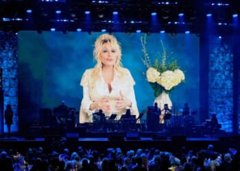 Dolly Parton accepts the ACM Poet's Award onstage Aug. 19, 2026, in Nashville, Tennessee.
