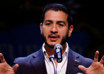 Michigan Democratic Senate candidate Abdul El-Sayed speaks to supporters at an event at The Majestic Theatre in Detroit, Michigan, on Aug. 4, 2026.