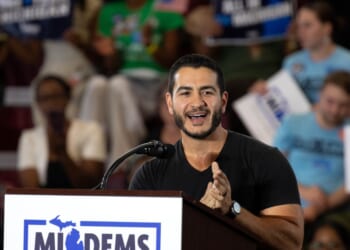 Democratic nominee for U.S. Senate Abdul El-Sayed speaks during a unity rally at Renaissance High School.