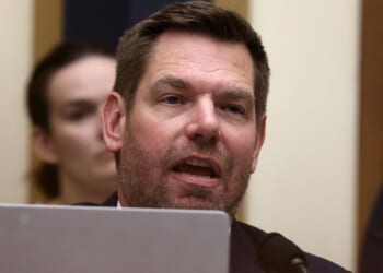 Then-Rep. Eric Swalwell, a California Democrat who resigned in disgrace and dropped out of the race for California governor after a sex scandal, is pictured at a Feb. 11 House Judiciary Committee meeting in Washington, D.C.