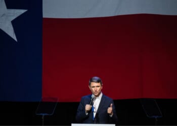Democratic candidate for U.S. Senate James Talarico speaks during a campaign rally as part of his "New American Dream Tour" in Pasadena, Texas, on Aug. 9, 2026.