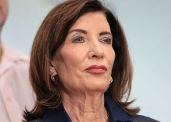 Gov. Kathy Hochul, seen in an Aug. 4 photo, is getting some pushback from sheriffs in her state.