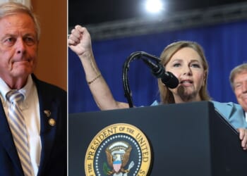 GOP Rep. Ralph Norman of South Carolina, left, is vying with Darline Graham, seen at right with President Donald Trump, for the South Carolina U.S. Senate seat left open by Graham's brother, the late Sen. Lindsay Graham, who died suddenly in July.