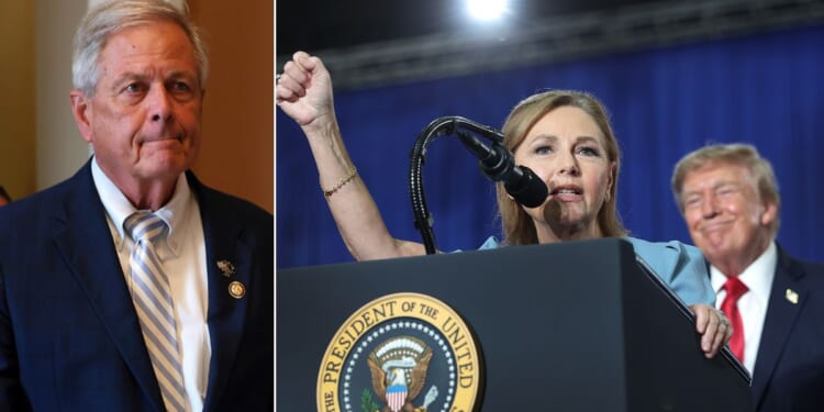 GOP Rep. Ralph Norman of South Carolina, left, is vying with Darline Graham, seen at right with President Donald Trump, for the South Carolina U.S. Senate seat left open by Graham's brother, the late Sen. Lindsay Graham, who died suddenly in July.
