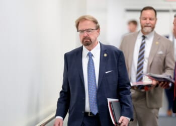 Rep. Chuck Edwards departs from a House Republican Conference meeting in the U.S. Capitol Building on July 21, 2026, in Washington, D.C.