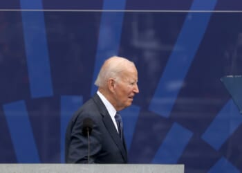 Former President Joe Biden attends the dedication ceremony for the opening of the Barack Obama Presidential Center in John Lewis Plaza on June 18, 2026, in Chicago, Illinois.