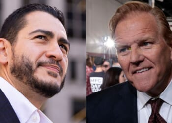 Michigan Democratic Senate primary winner Abdul El-Sayed, left, will face former GOP Rep. Mike Rodgers in November.