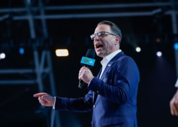 Pennsylvania Gov. Josh Shapiro speaks prior to Round One of the 2026 NFL Draft at Acrisure Stadium on April 23, 2026, in Pittsburgh, Pennsylvania.