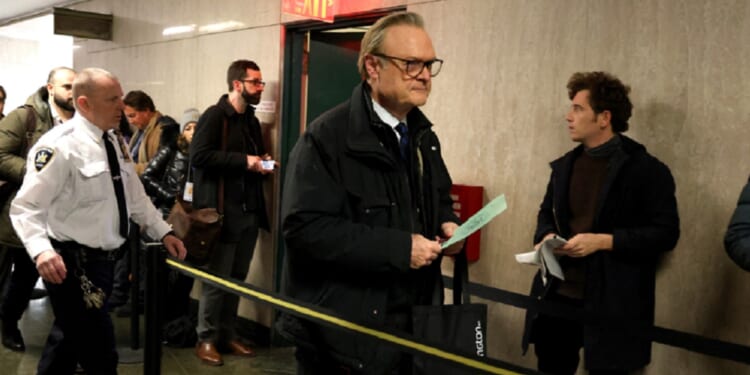 MS NOW anchor Lawrence O'Donnell, pictured in a Jan. 10, 2025 file photo outside the sentencing hearing of then-President-elect Donald Trump in a New York City courtroom.