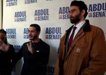 Michigan Democratic Senate candidate Abdul El-Sayed left, with leftist streamer Hasan Piker.