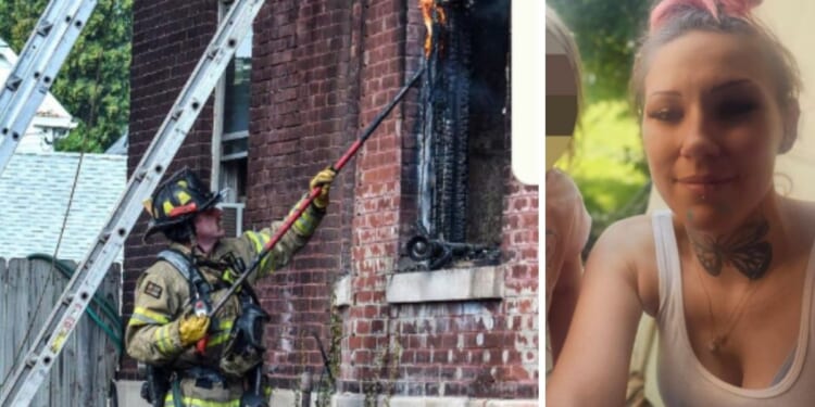 The hero mom ran back into the burning house to save her child.