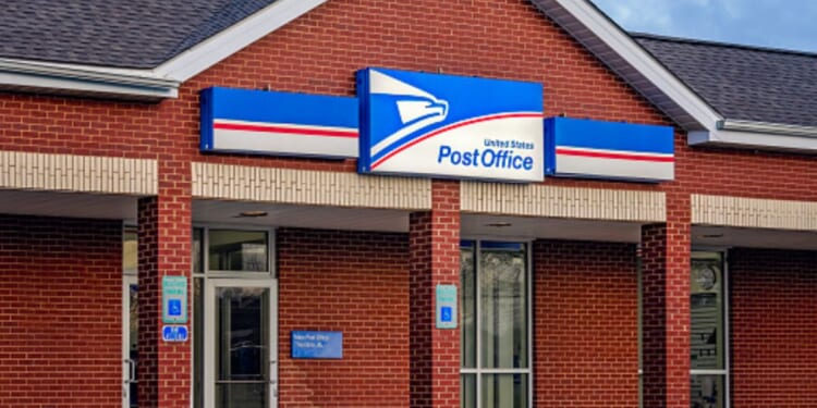 A United States Post Office stands in Theodore, Alabama on February 15, 2025.