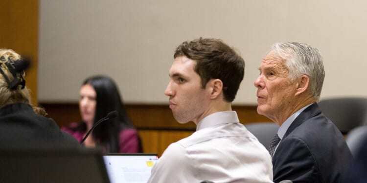 Tyler Robinson, accused in the fatal shooting of Charlie Kirk, appears during a hearing in the Fourth District Court on Feb. 3, 2026, in Provo, Utah.