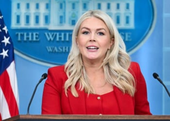 White House Press Secretary Karoline Leavitt speaks during a press briefing in the Brady Briefing Room of the White House in Washington, D.C., on July 23, 2026.