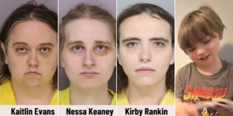 The three suspects included the boy's mother, Kaitlin Evans, left, and two others described in some reports as transgender individuals.