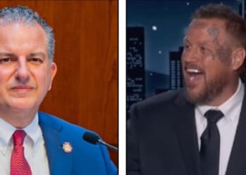 Florida Republican Rep. XX Patronis, left; country/rapper Jelly Roll, right.