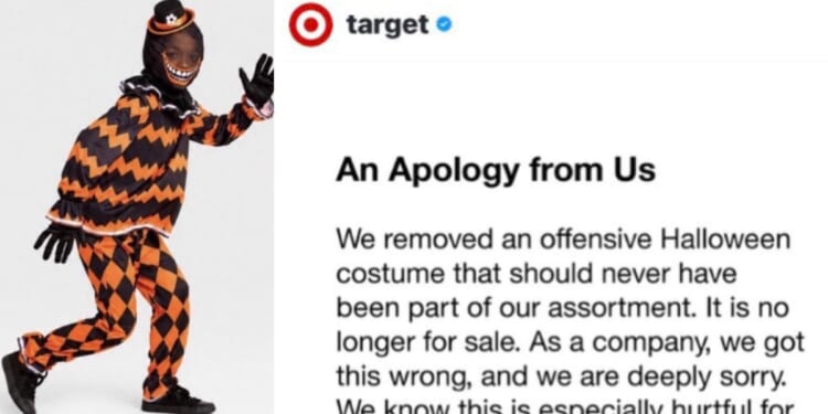Target offered an apology for the Halloween costume, which it said "should never have been part of our assortment."