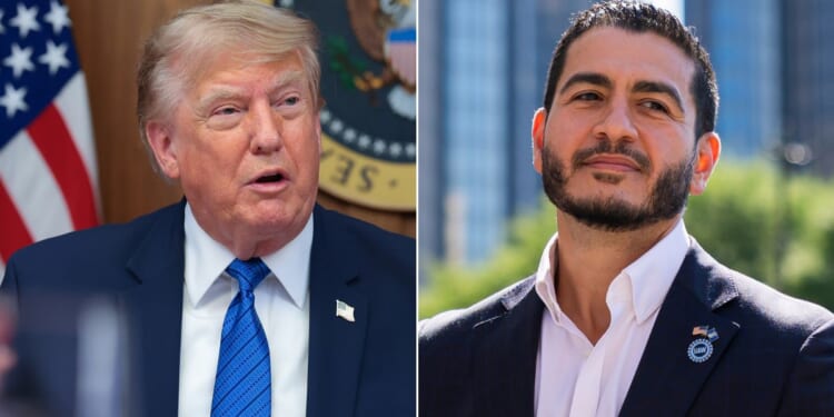 President Donald Trump weight in on Michigan Democratic Senate primary winner Abdul El-Sayed, seen at right at a news conference Wednesday in Detroit, Michigan.