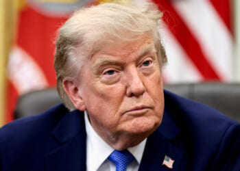 President Donald Trump attends an event to sign executive orders related to birthright citizenship and the polysilicon industry, in the Oval Office at the White House in Washington, D.C., U.S., August 6, 2026. REUTERS/Evelyn Hockstein/File Photo