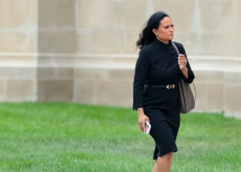 Journalist Kristen Welker arrives for the funeral service for the late U.S. Sen. Lindsey Graham outside the Washington National Cathedral on July 28, 2026, in Washington, D.C.